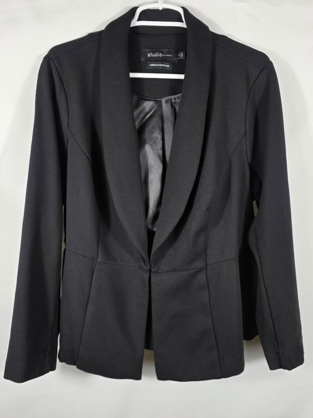 Studio by Torrid Black Ponte Peplum Jacket Women's Size 2X One-Hook Closure